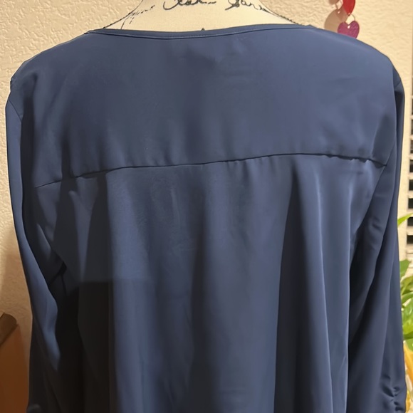Style & Co Navy Blue Blouse - Picture 6 of 7